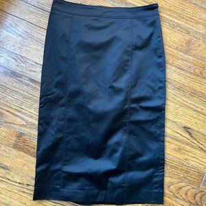 black burberry hugging satin pencil w flare at base goth holiday festive skirt